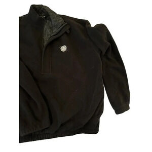 Roche Men's Black 100% Polyester Long Sleeve Quarter Zip Jacket Size Large